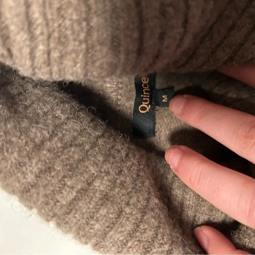 Quince Womens 100% Yak Wool Turtleneck Sweater Heather Brown M medium - Picture 8 of 9